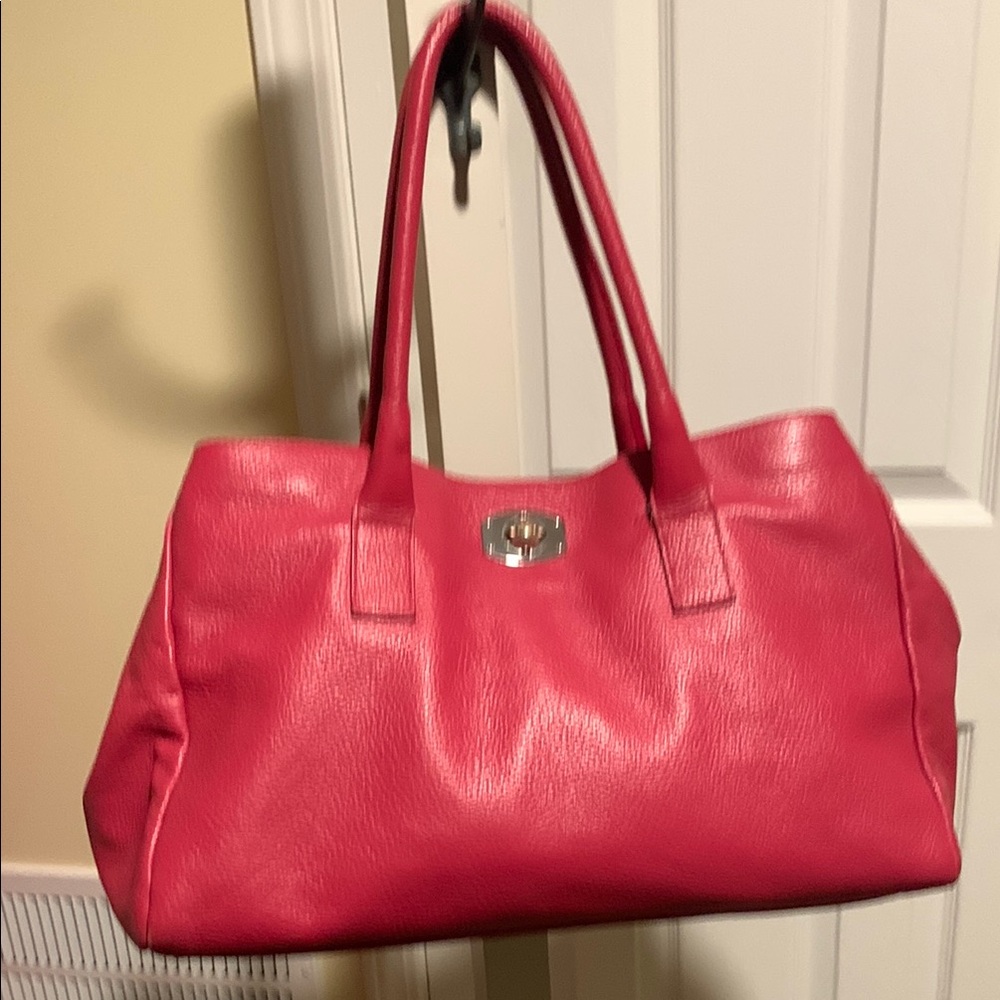 Furla Pink Shoulder Bag with Glossy Finish